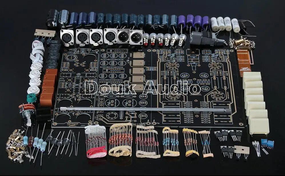 Douk аудио Hi End XLR сбалансированный/RCA Предварительный усилитель Fi вакуумная