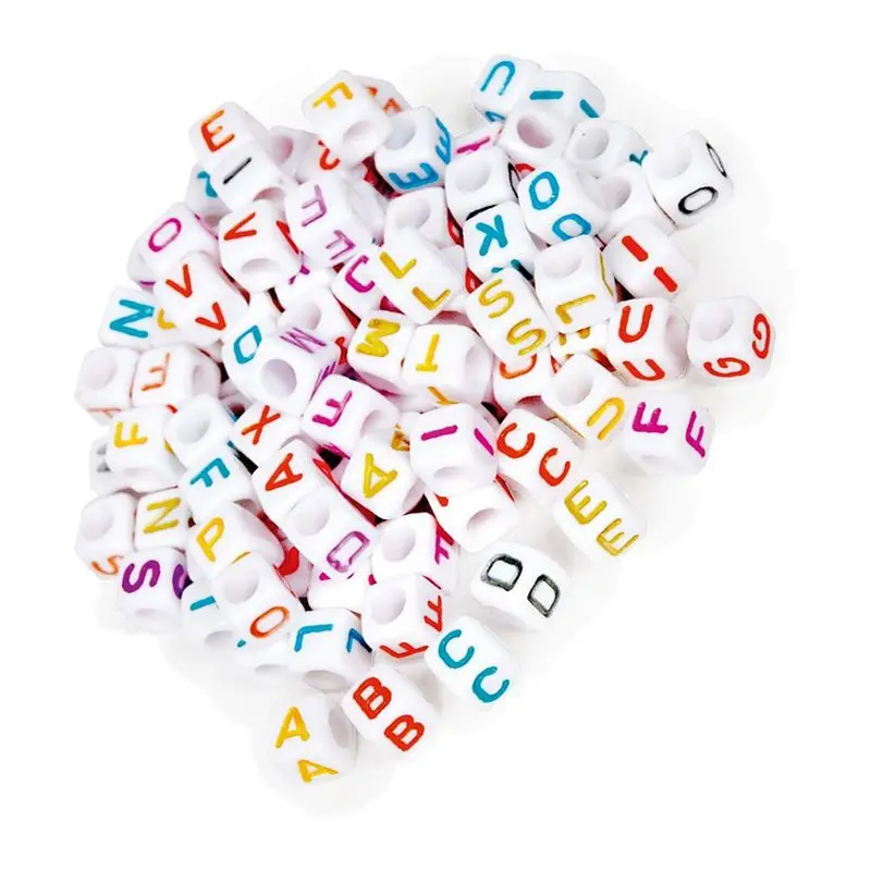 Буквенные бусы 100 штук разноцветные ткацкий станок кости браслет|Бусины| |