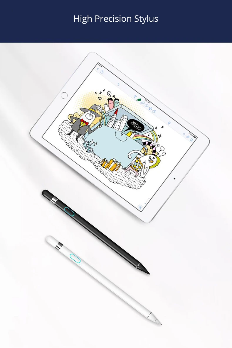 Высокая точность аккумуляторная белые стилус для емкостный iPad и другое
