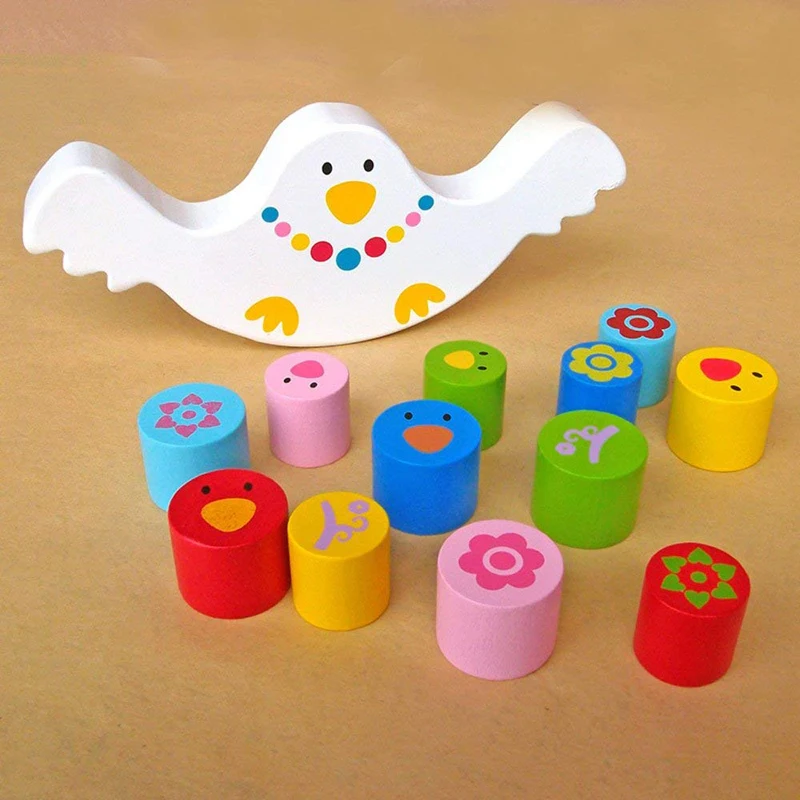 

Balancing Frame Baby Learning Montessori Wood Toys Cute Bird Block Balance Kindergarten Early Teaching Development