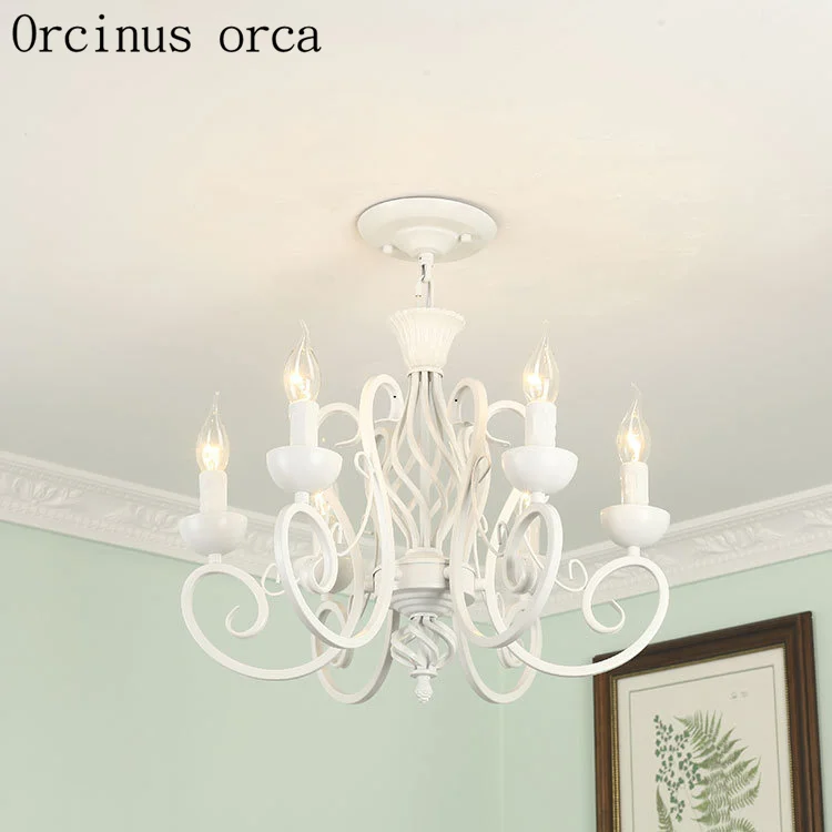 Американская пасторальная креативная светодиодная люстра карамельных цветов