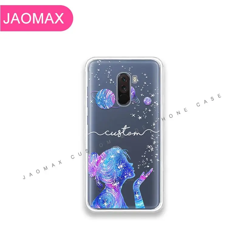 Jaomax DIY Soft Clear Black Universe Planet Custom Star Phone Case For Xiaomi Redmi Note 5 7Pro 4X 5A 6 Pocophone F1 Mi A1 A2 8 |