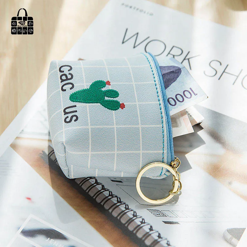 1 шт. розовый дневник креативные милые кактус закуски pu сумочки из кожи нулевой