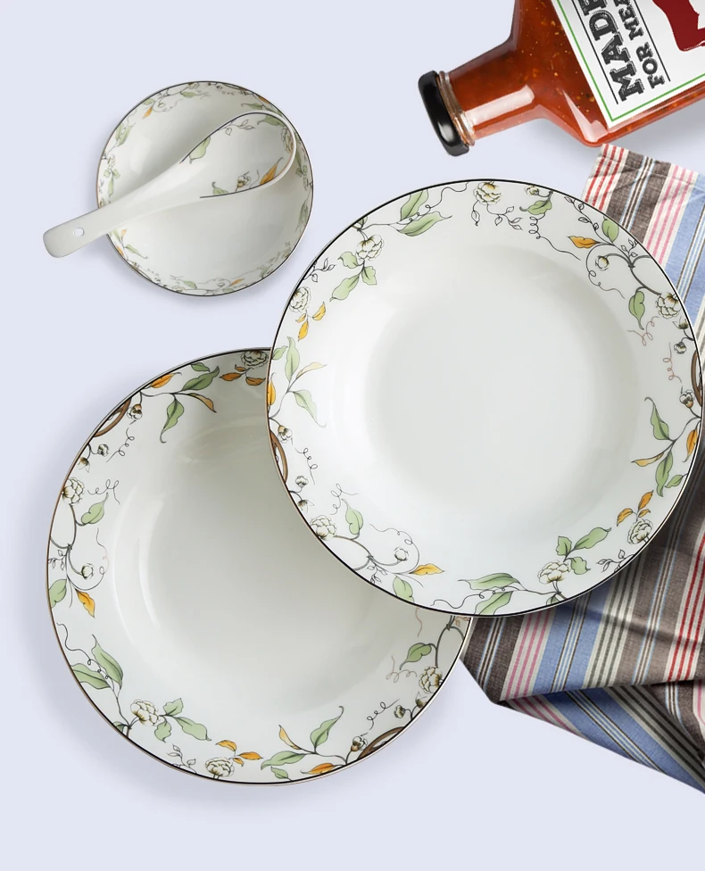 8 дюймов Глубокая Тарелка для супа из костяного фарфора керамические свадебные