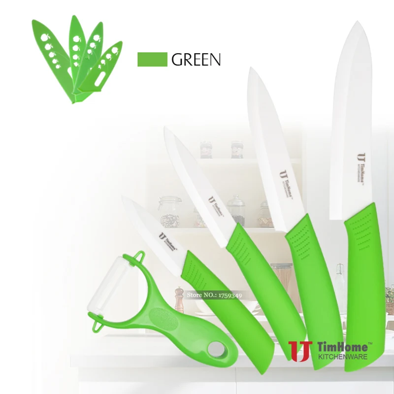 White Blade Горячие Продажи Циркония Timhome " 4" " 6" Керамических ножей нож с крышками Кухонный Нож - Цвет: White Blade