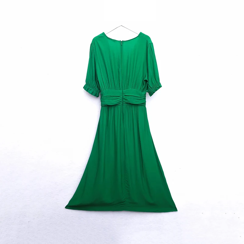 Женское плиссированное платье в винтажном стиле Элегантное Длинное с поясом