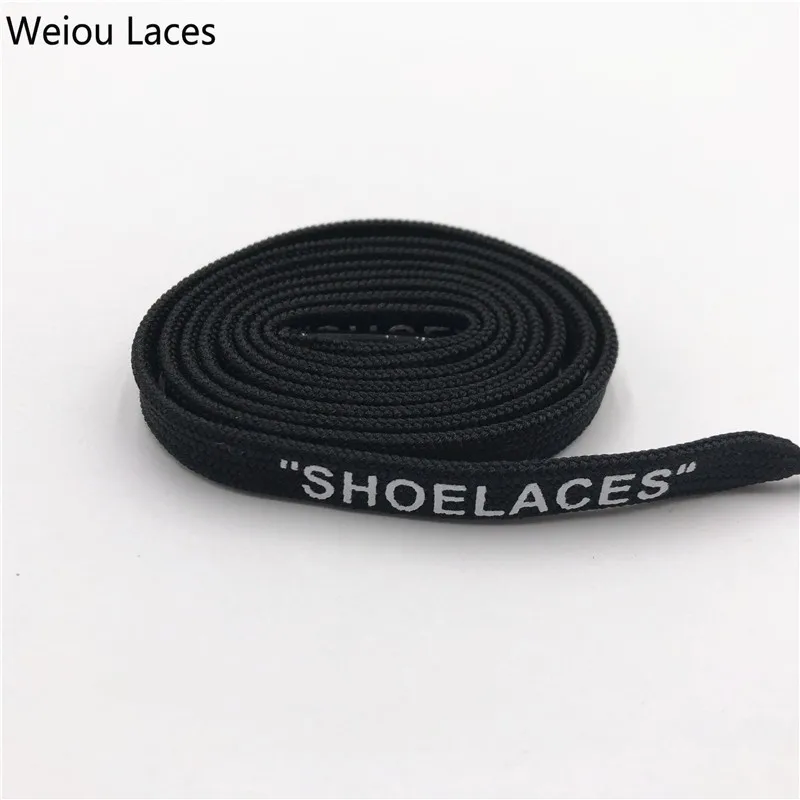 Weiou бренд Off White плоские полиэфирные шнурки печать "шнурки" Зеленый Оранжевый OW подписанные совместно беговые шнурки на заказ