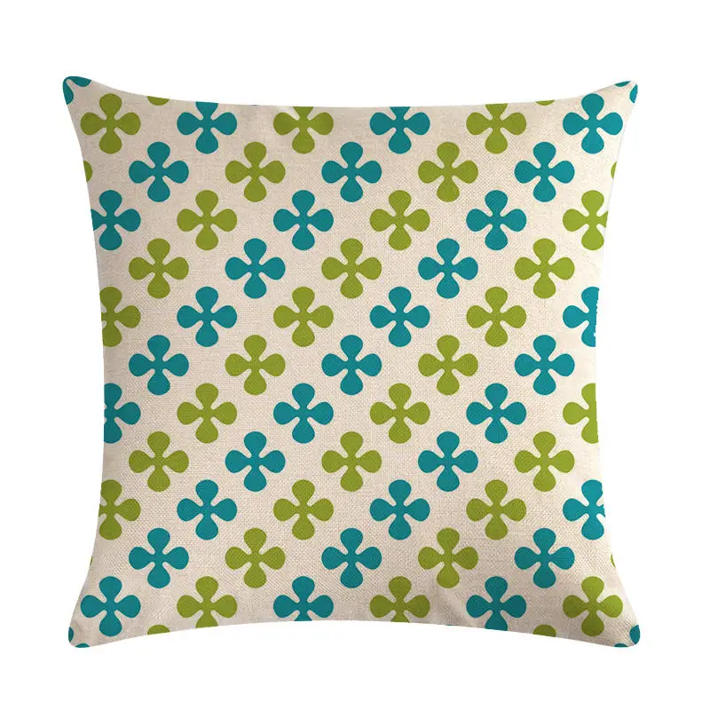 45cm*45cm Shape geometry of coloured four leaf clovelinen/cotton throw pillow covers couch cushion cover home decorative pillows | Дом и сад