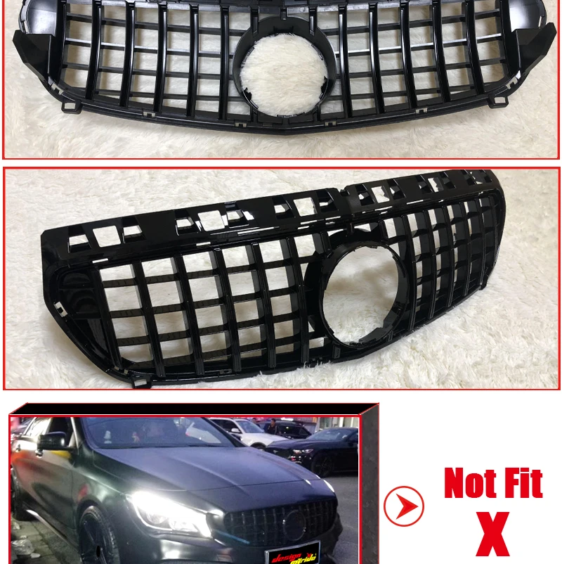W176 GT R решетка гриль класс A45 вид глянцевый черный A180 A200 A250 A45 решетки без знака для предварительно подтяжки лица модели до 09/