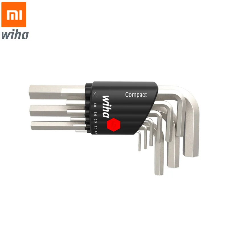 XIAOMI Wiha внутренний шестигранный гаечный ключ, набор 9 шт., общий размер, набор гаечных ключей, мини портативный карманный набор, ремонтные инструменты с зажимом