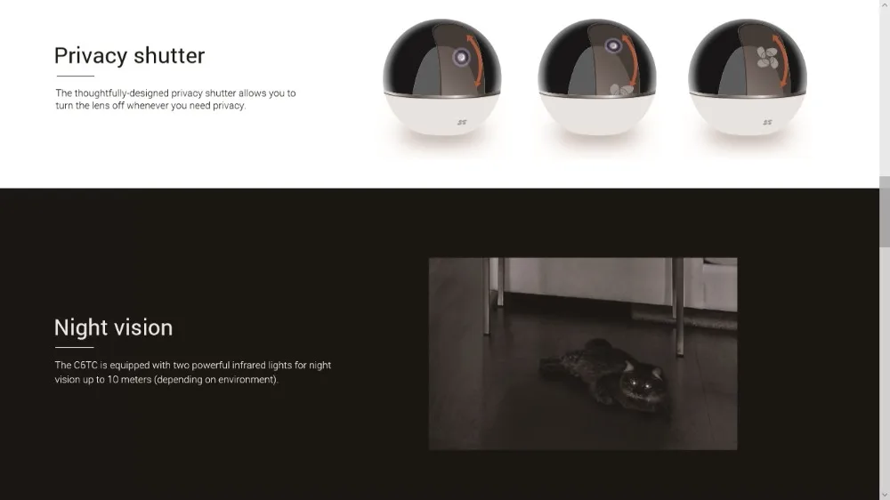 HIKVISION EZVIZ C6TC 1080P Wifi PT камера, встроенный микрофон, динамик, полноразмерное покрытие, Smart Motion Tracking 360 View