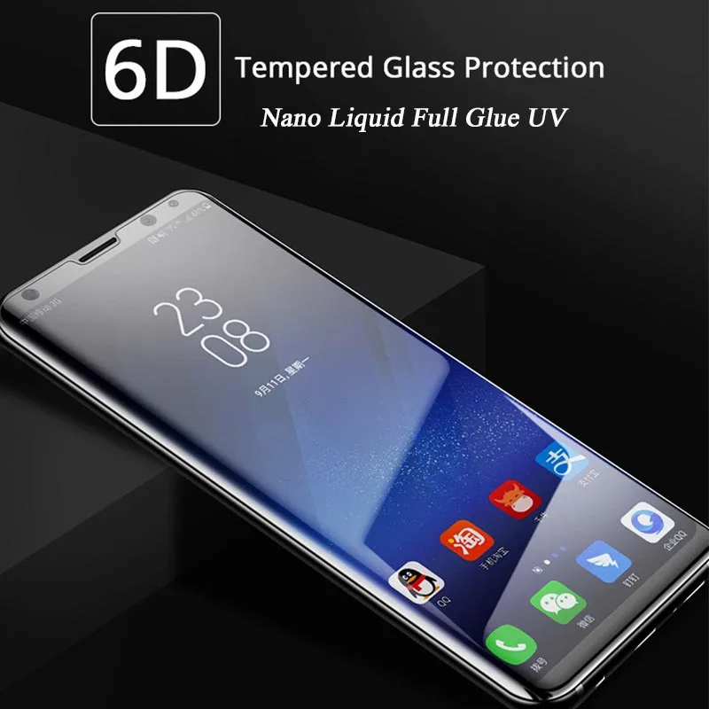 Закаленное стекло с полным наклеиванием Защитная пленка для Samsung galaxy S8 S9 plus Note 8