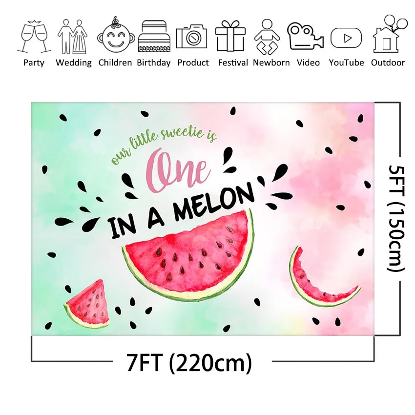 MEHOFOTO арбуз Вечеринка фон один в дыне День рождения баннер фотография Фон первый