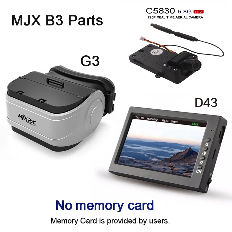 MJX D43 5,8G FPV монитор 4,3 дюймов ЖК-экран RC бесщеточный Дрон запасные части с G3 очками подходит для C5820 ошибок 3 C5830 ошибок 6