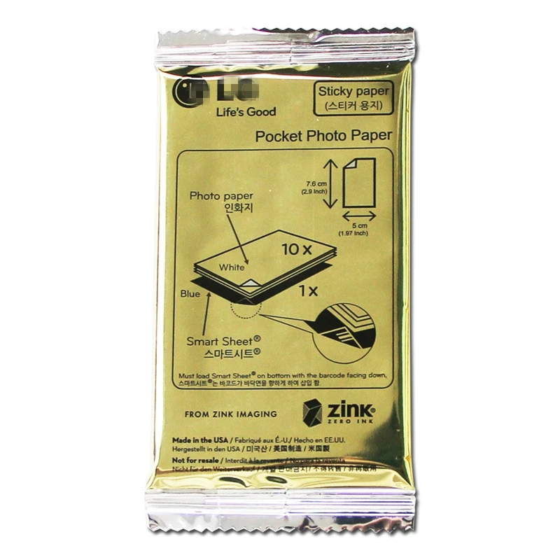 30 шт. фотопаста бумага Zink PS2203 умный мобильный принтер для LG фотопринтер PD221/PD251 PD233