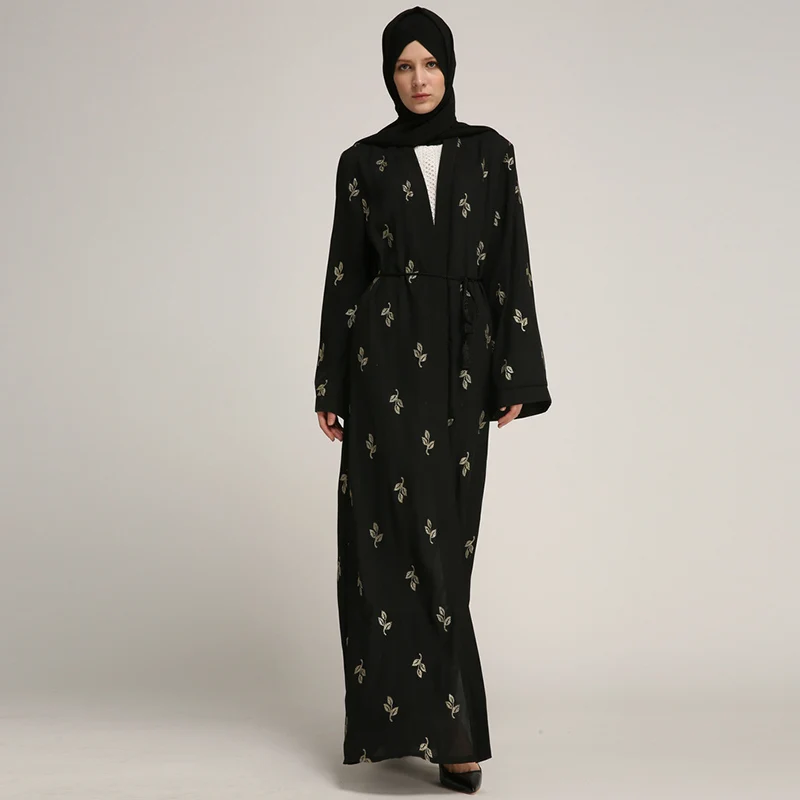 Buytiz Повседневное черный сетки мусульманские abaya Макси длинное платье Роба платья