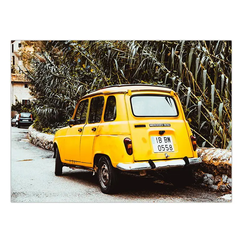 Vinsonloud Home Decor Modern creative personality sofa background wall painting simple canvas printings Yellow streetscape - Цвет: A11013