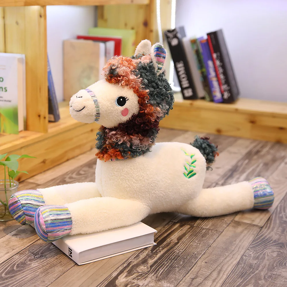 

Vanmajor 55/80cm Lovely colourful Alpaca Llama Plush Toy Doll Animal Stuffed Animal Dolls Japanese Soft Plush Alpacasso For Kid