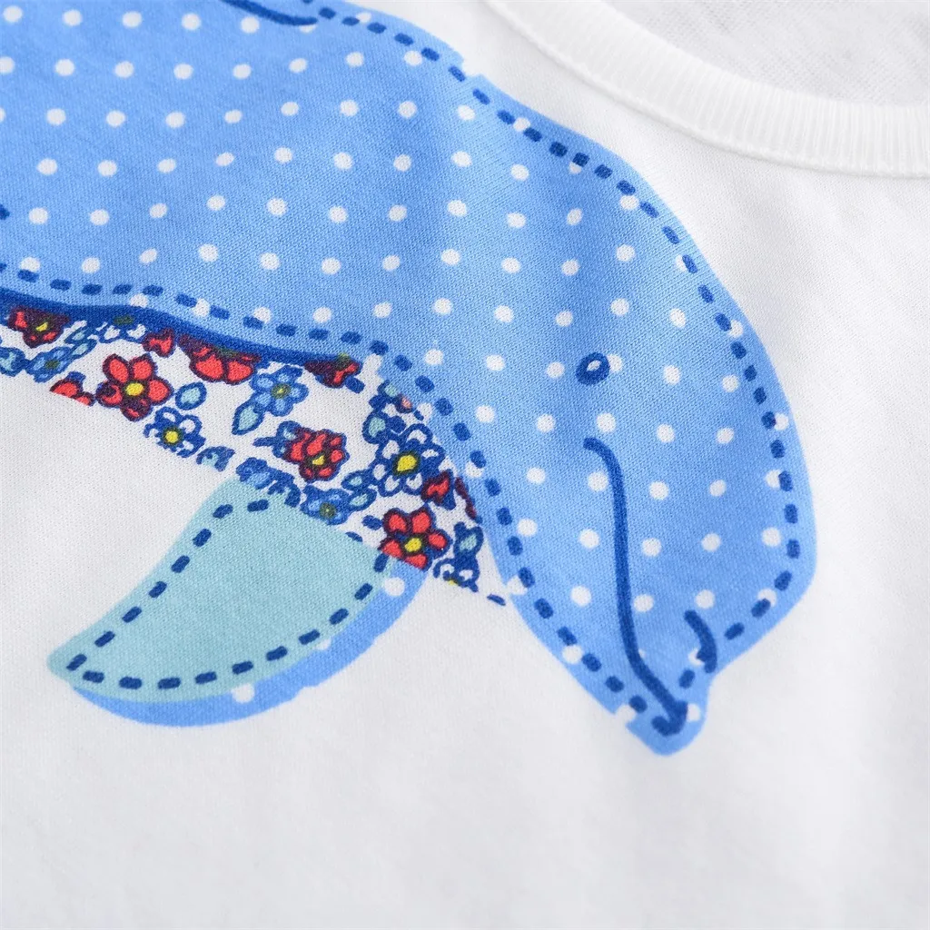 Детская одежда для маленьких девочек топы с коротким рукавом и мультяшным