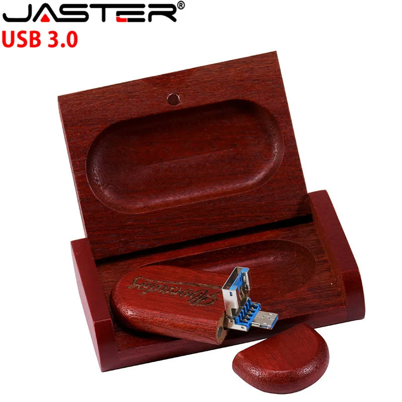 JASTER деревянный 2-в-1 сменный интерфейс USB 3,0 PC и Android usb флеш-накопитель 4 Гб до 128 ГБ Пользовательский логотип U диск