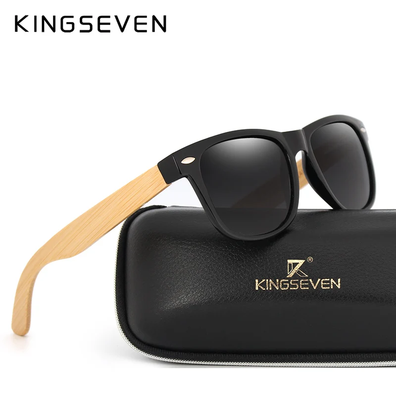 Солнцезащитные очки KINGSEVEN с бамбуковыми дужками UV400 для мужчин и женщин Модные