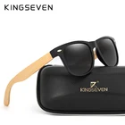 Солнцезащитные очки KINGSEVEN с бамбуковыми дужками UV400 для мужчин и женщин, Модные Винтажные солнечные аксессуары в стиле ретро, с деревянными дужками