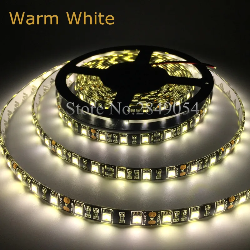 СВЕТОДИОДНЫЕ Полосы 5050 Черный ПЕЧАТНОЙ ПЛАТЫ DC12V Гибкий Свет 60 LED/м 5 м/лот RGB LED