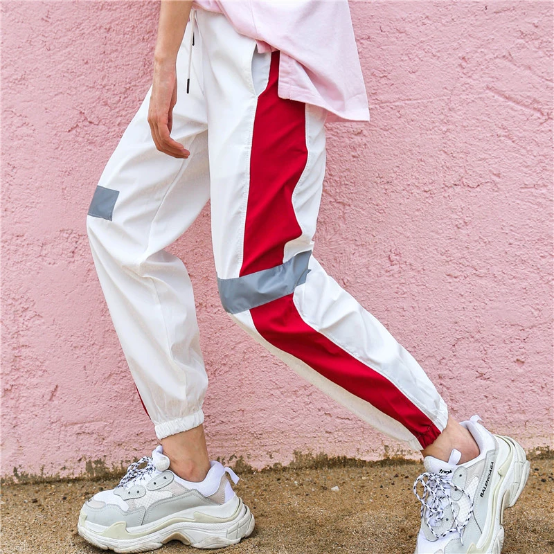 Новинка 2019 модные женские брюки для бега свободные шаровары с высокой талией