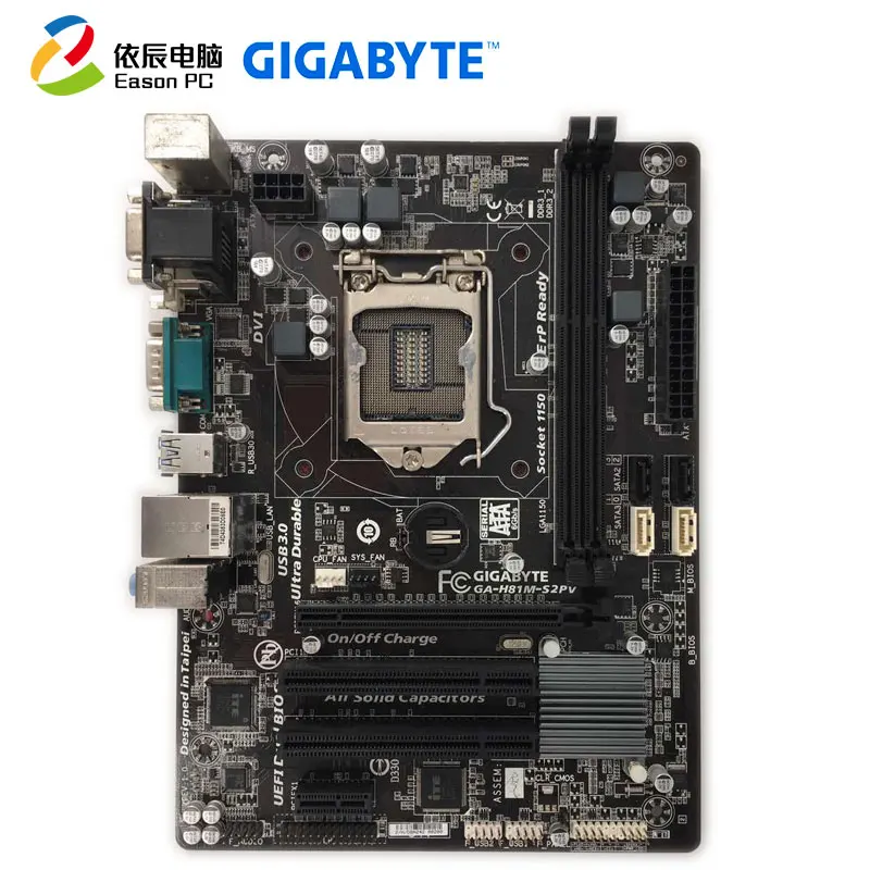GIGABYTE GA-H81M-S2PV рабочего Материнская плата LGA1150 i3 i5 i7 DDR3 USB3.0 микро-atx корпус