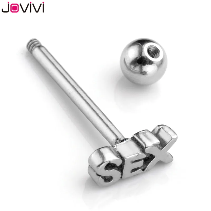 Jovivi 14Ga(1,6 мм) Percing Labret бар кольцо для губ из нержавеющей стали серебро/золото Секс взрывной леверированный язык ювелирные кольца для пирсинга