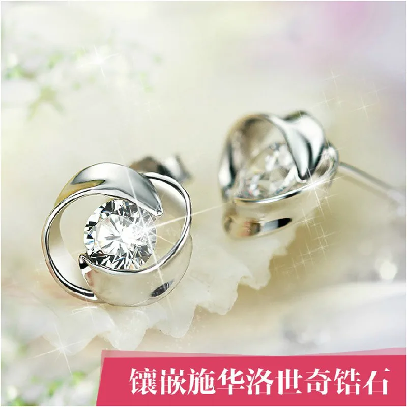Женские серебряные сережки XIYANIKE Простые Вращающиеся Серьги из стерлингового