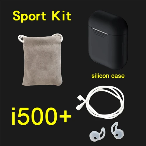 i500 sport kit black I500 наушники-вкладыши tws с 1:1 Беспроводной наушники 6D супер бас i500 наушники-вкладыши tws с pk i10 i12 i10tws i11 i20 i60 i80 i100 i200 - Цвет: i500 sport kit black