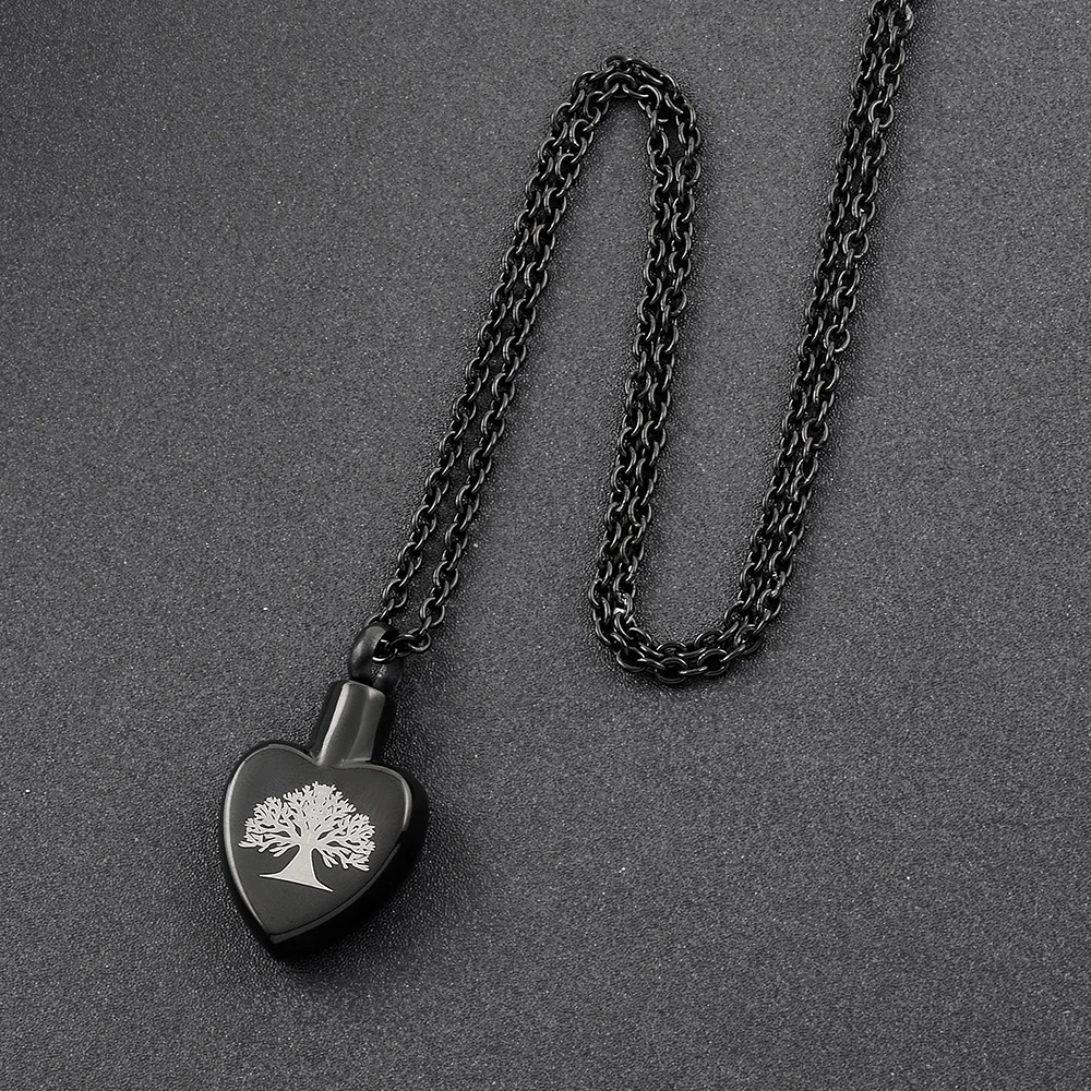 

IJD9815 Life Tree Heart Stainless Steel Cremation for Ashes Urn Necklace Urn Memorial Keepsake Pendant Jewelry