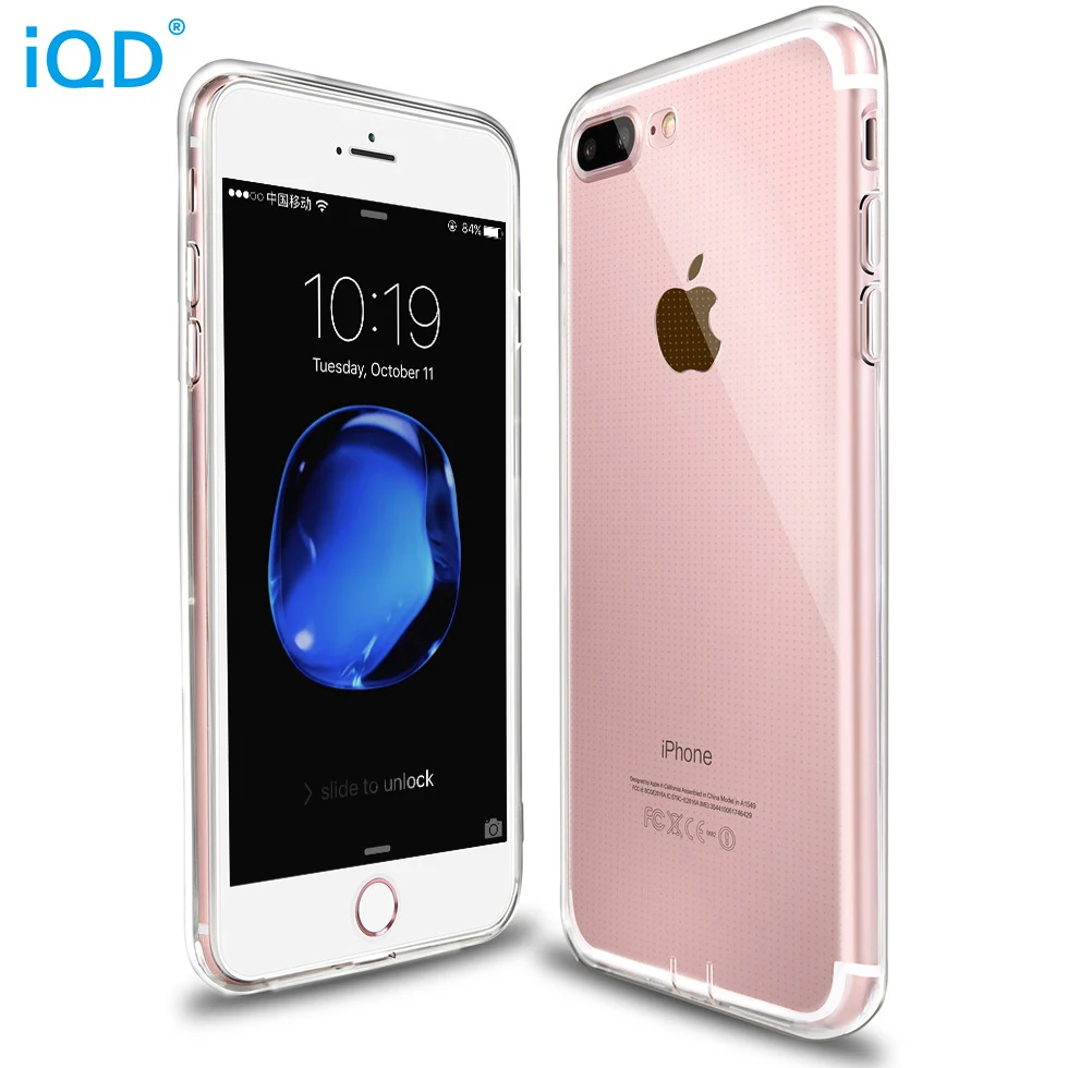 IQD Чехлы для iPhone X 8 7 Plus тонкий прозрачный мягкий гибкий гелевый ТПУ устойчивый к