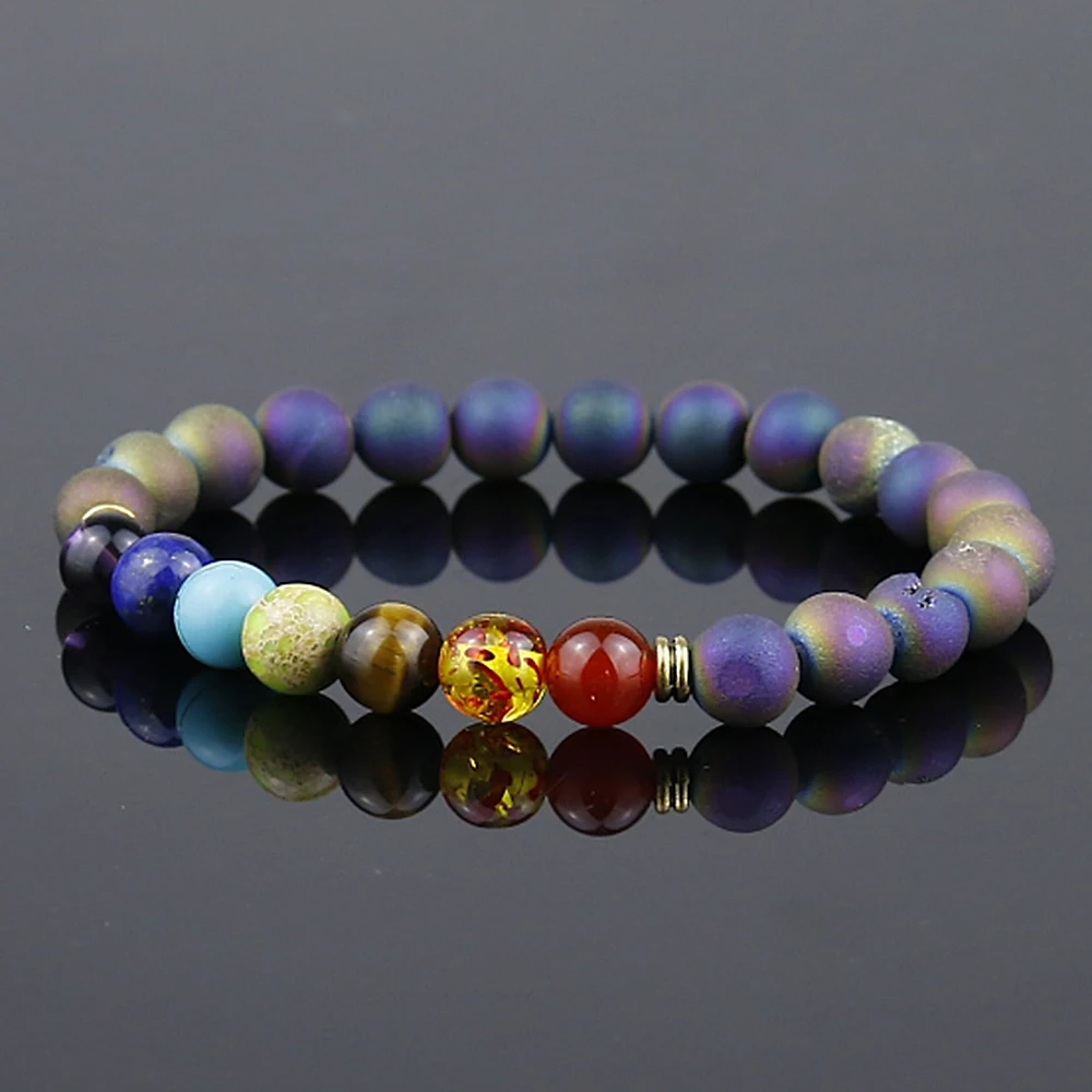 Разноцветный 7 чакр лечебный Балансирующий браслет с бусинами Йога энергия