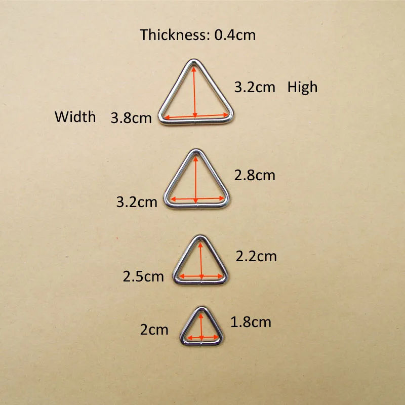 10 шт. не сварные прямоугольные треугольные полукруглые скользящие Кольца Dee