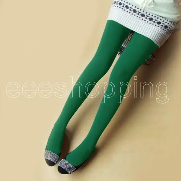 Green1 100D модные однотонные эластичные колготки для девочек и женщин, весенние колготки ярких цветов, бесшовные колготки, сексуальные чулки для девочек - Цвет: Green1