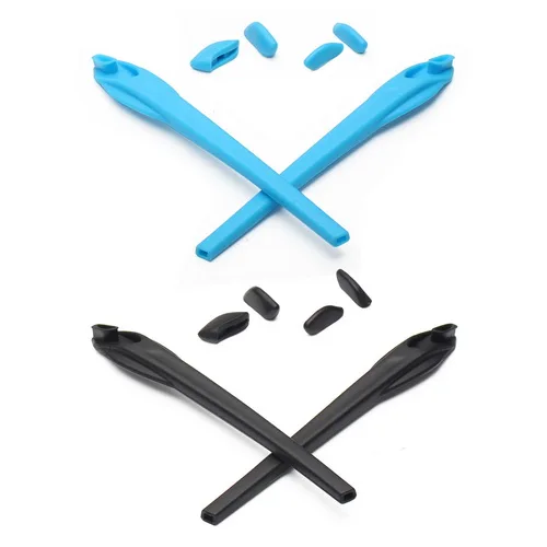 Black and Sky Blue Mryok резиновый комплект сменные носки с ушками и носоупоры штук для солнцезащитных очков-oxley Flak 2,0/Flak 2,0 XL - Цвет: Black and Sky Blue