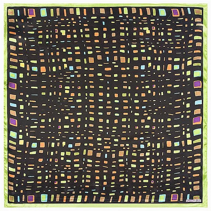 New 60x60cm Spring Style Silk Scarf Women Geometric Dot Pattern NeckerChief Bandana Large Square Lady Gift |