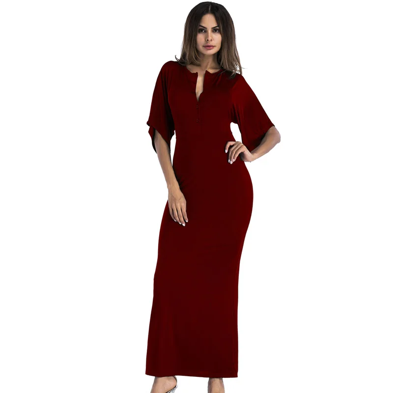 Сексуальное длинное платье туника размера плюс с v образным вырезом вечерние