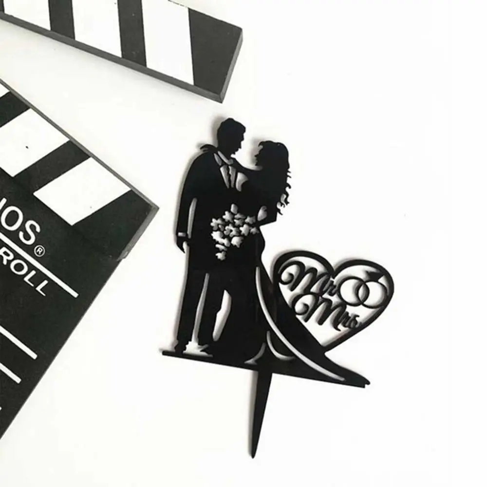 Свадебный торт Топпер Жених для невесты Mr Mrs Свадебные украшения акриловые черные золотые топперы для торта свадебные вечерние товары для взрослых сувениры