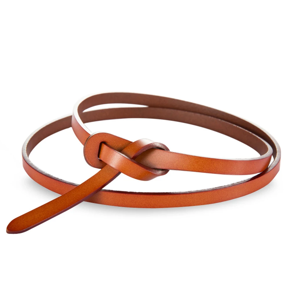 Модный женский кожаный ремень с узлом тонкий роскошный аксессуары для