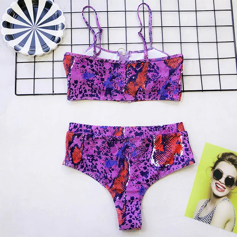 Женский купальник раздельный фиолетовый 2019|Купальники| |