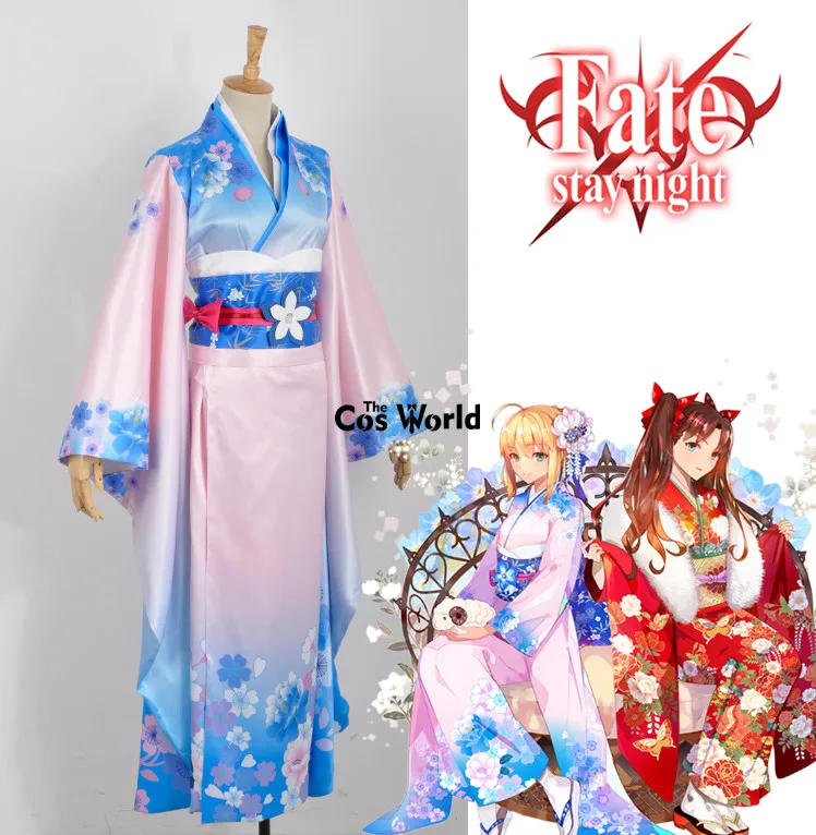 Кимоно Fate Zero stay night Saber Arturia Pendragon юката платье Униформа наряд аниме костюмы для