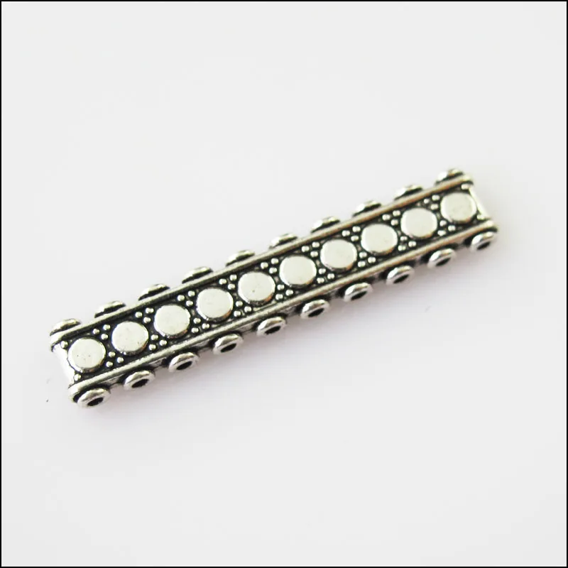 Стержни для бусин подвески соединители 6x33 мм 10 отверстий под старину серебро 18