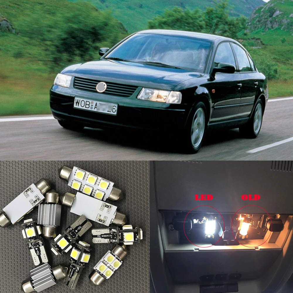 12x Светодиодная лампа для освещения салона автомобиля лампочки без ошибок 1997-2000