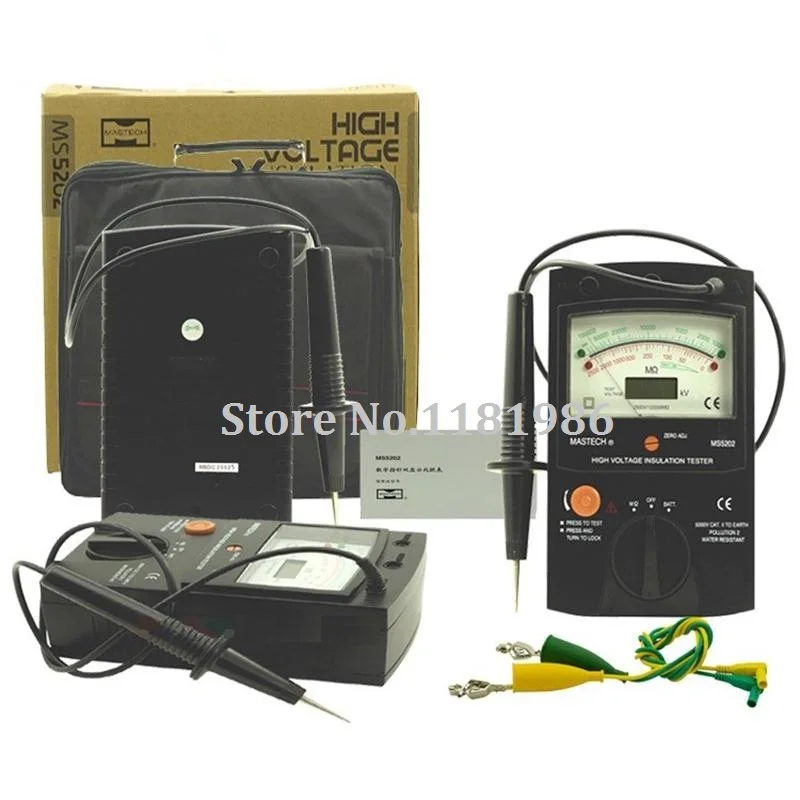 MASTECH MS5202 цифровой/аналоговый/двойной дисплей/указка Megger Megometro тестер