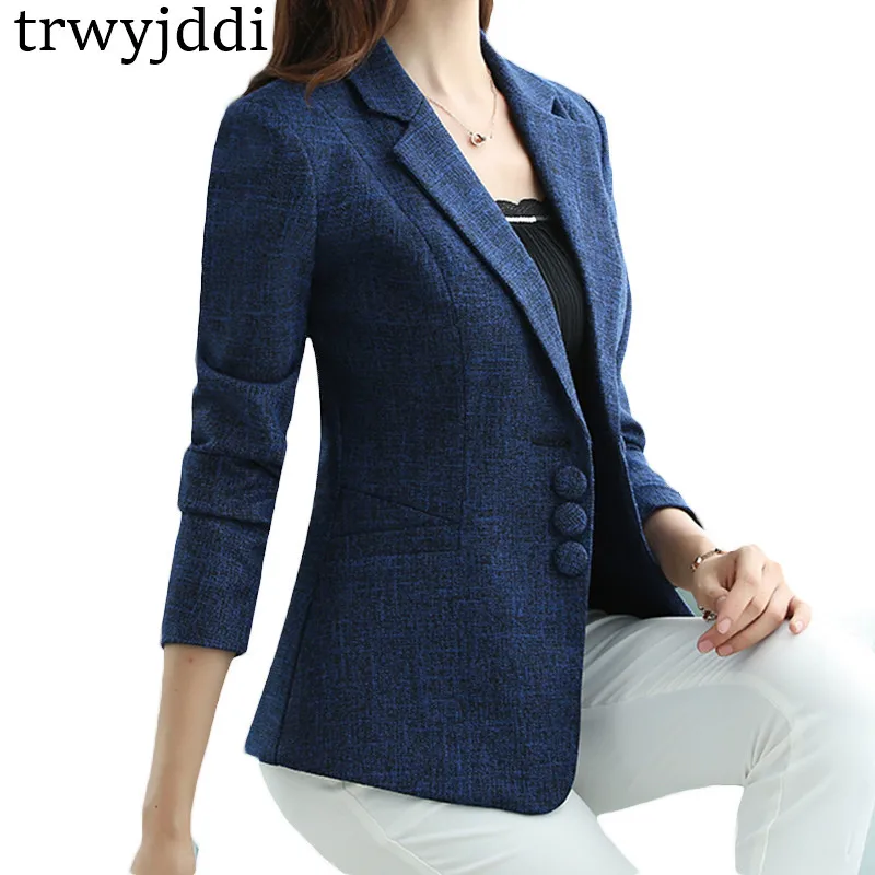 Женский пиджак с длинным рукавом приталенный Повседневный Блейзер большого