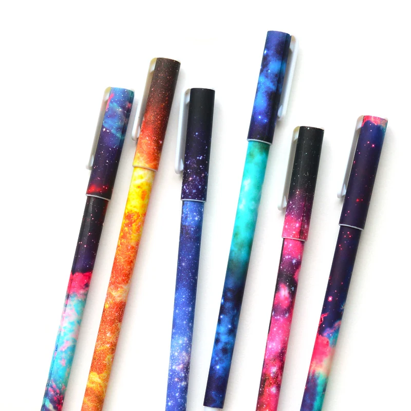 Милые ручки 0 38 мм звездная звезда ночные гелевые чернила шариковая ручка черные