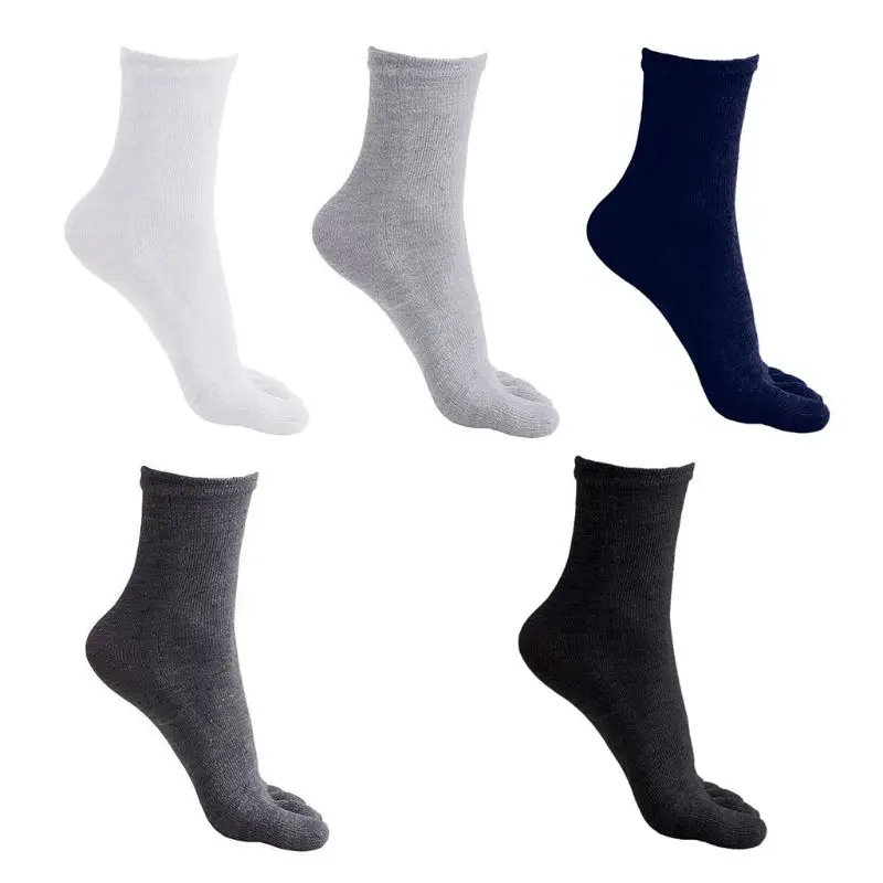 

Chaussettes Skateboard Mens Warm socks lot Five Fingers Soft Polyester Cotton Ankle Toe Socks Solid Color Breathable